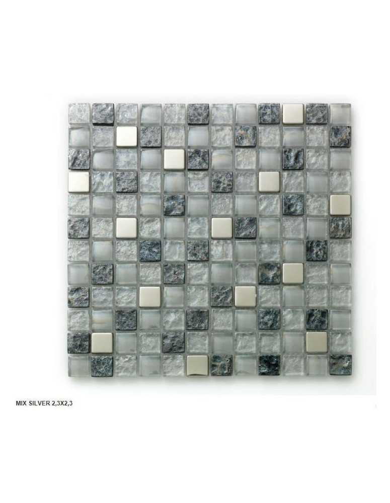 Mosaico in vetro MIX SILVER