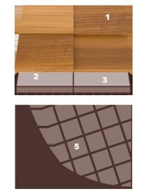 Mosaico in legno  23 x  23 wenge'