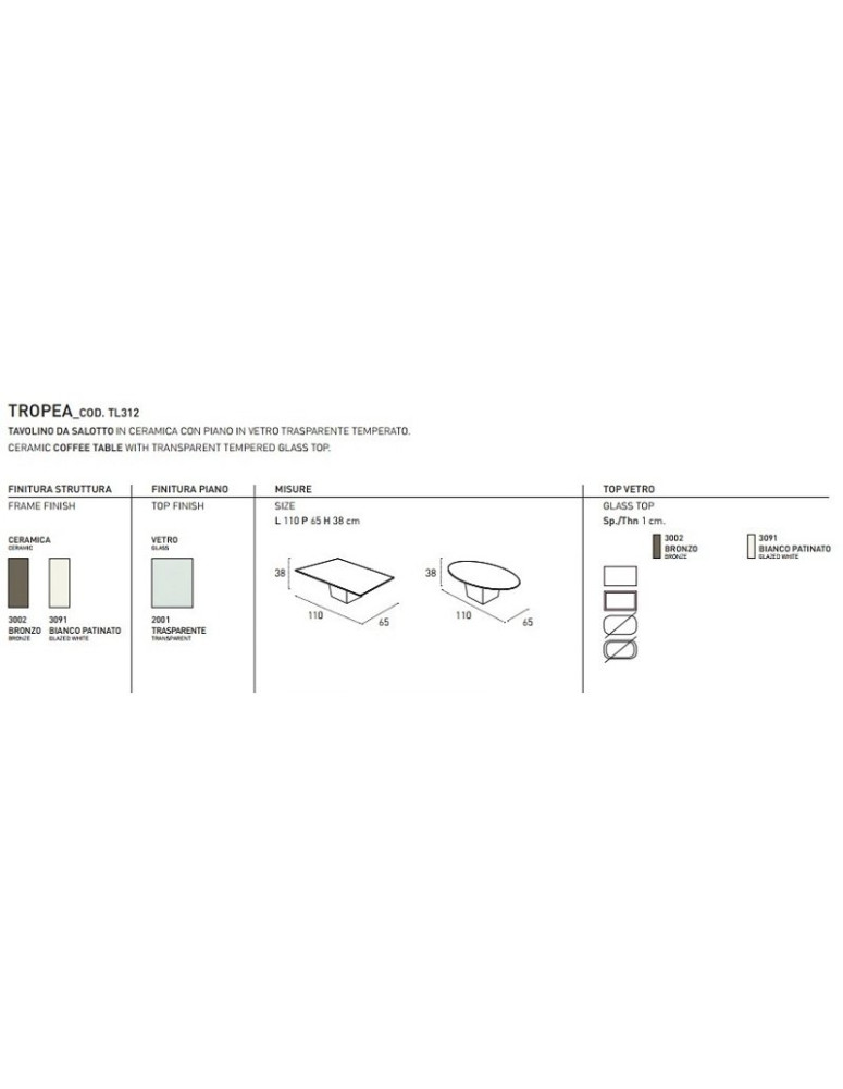 Tavolino TROPEA in bronzo