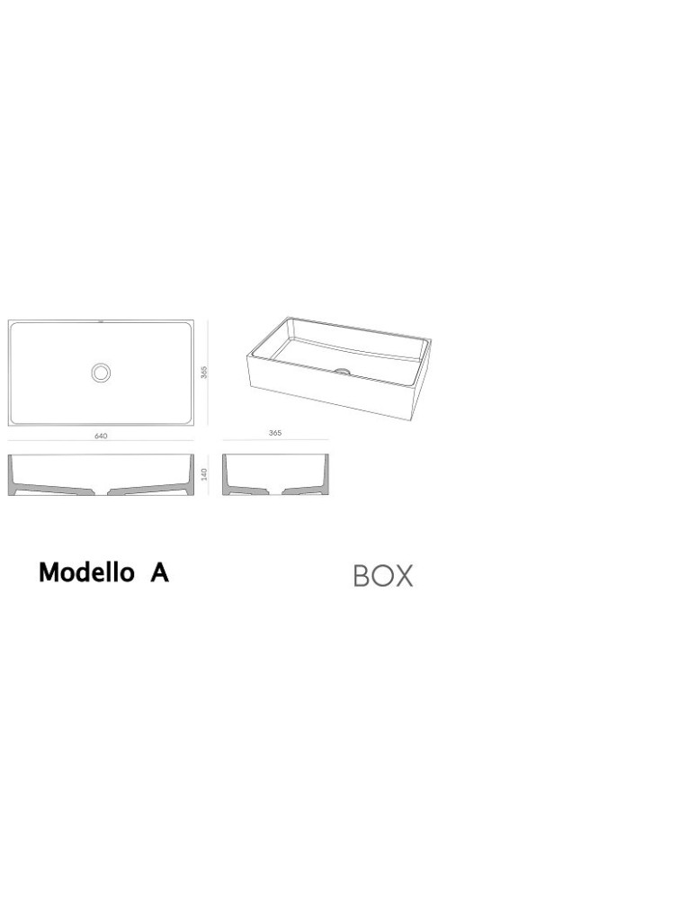 Lavabo BOX in cemento alleggerito