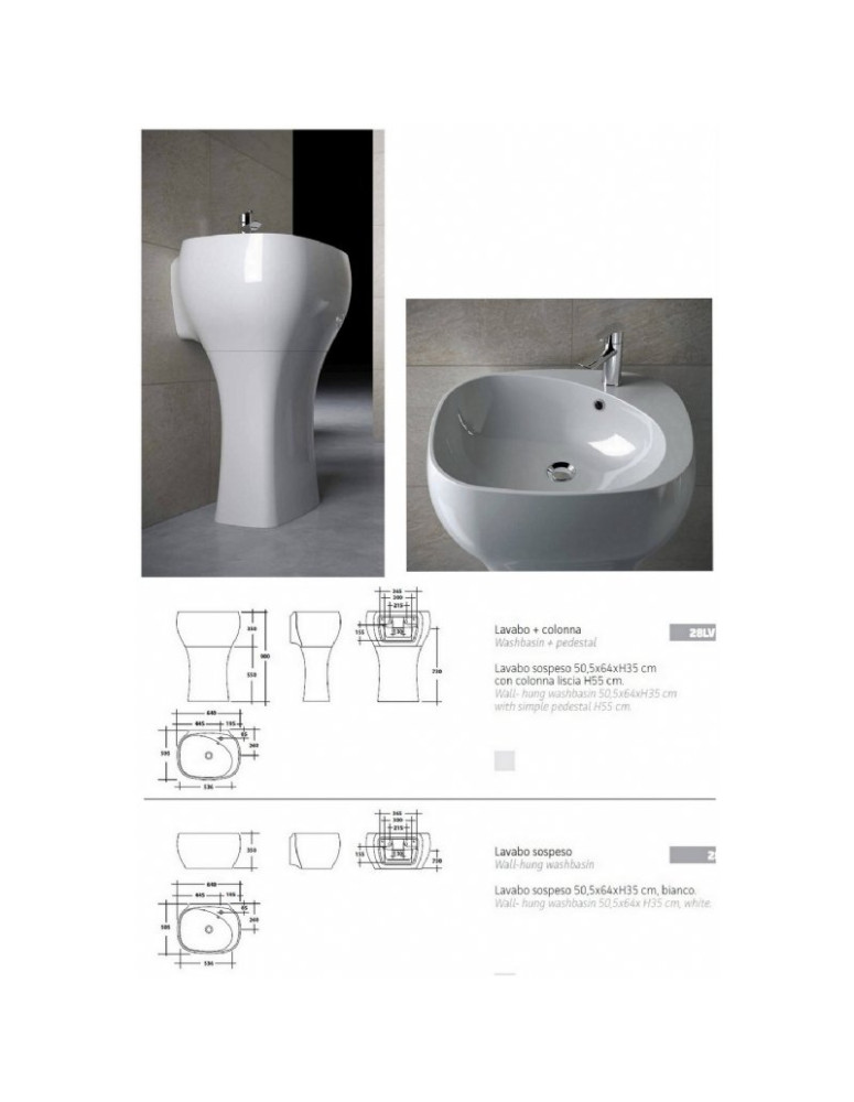 Wc Rimless + Sedile + Bidet  DIVA   h.42 cm.