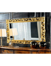 Specchiera cornice traforata foglia oro  BEATRICE cm. 145 X 85