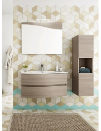 Monoblocco sospeso doppia profondtà + specchio c/Led  FLEX  cm. 91