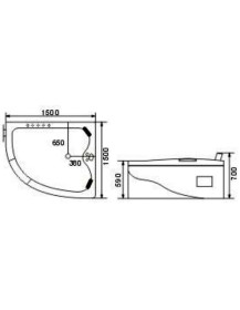 Vasca idro PAMELA  angolo 150 x 150