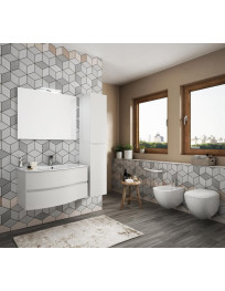 Base c/cassetti FLEX cm. 90 c/specchio e Led  + colonna ( OPZIONALE )