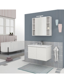 Base 2 ante cm. 80 SOFT prof. cm. 45  + specchio contenitore + Led