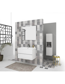 Mobile sospeso cm. 80 SOFT 2 cassettoni  + specchio  + Led