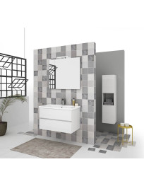 Mobile sospeso cm. 80 SOFT 2 cassettoni  + specchio  + Led