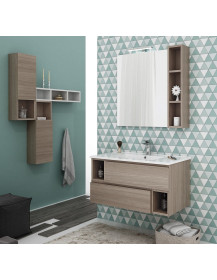 Monoblocco CITY cm. 90 x 45 c / cassettoni + specchio + Led