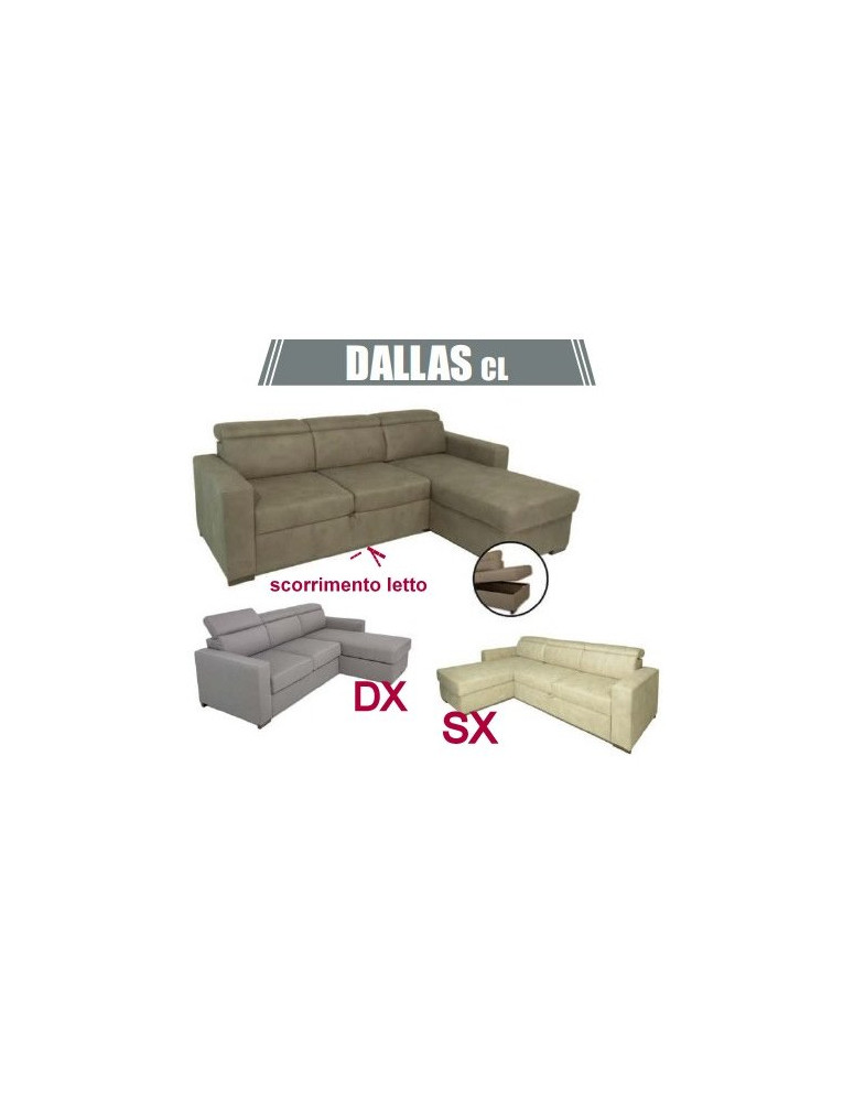 Divano-letto angolare DALLAS + Chaise longue reversibile
