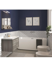 Mobile sospeso + specchio c/mensola  cm. 80 + Led