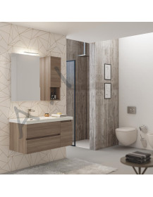 Monoblocco LINE  sospeso cm.100 + specchio c/Led + pensile