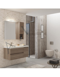 Monoblocco LINE  sospeso cm.100 + specchio c/Led + pensile