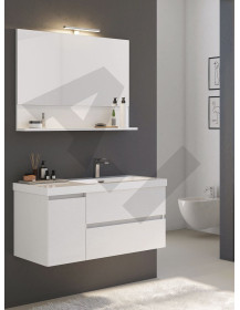 Monoblocco sospeso cm. 100  LINE + specchio c/mensola  + Led