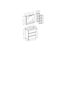 Monoblocco a terra cm. L. 80 x 46 P.