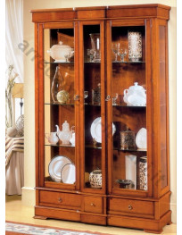 Cristalliera VERONA in ciliegio H. 200,7 x L. 129,9 x P. 40,8  cm.