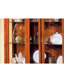 Cristalliera VERONA in ciliegio H. 200,7 x L. 129,9 x P. 40,8  cm.