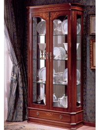 Cristalliera EUROPA in noce  H. 200 x L.100 x P. 39,5