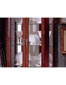 Cristalliera EUROPA in noce  H. 200 x L.100 x P. 39,5