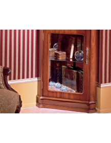 Vetrina angolo ESTER in noce  H. 195 x L. 61 x P. 38 cm.