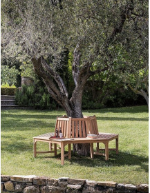 Panca da albero esagonale Teak