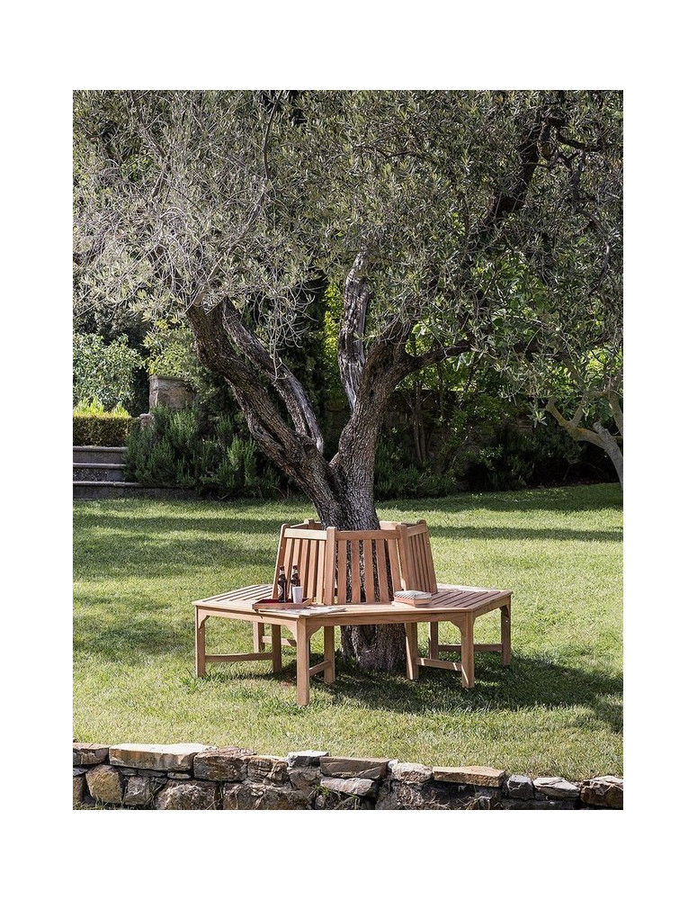Panca da albero esagonale Teak