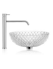 Lavabo appoggio RUBIS cristallo molato