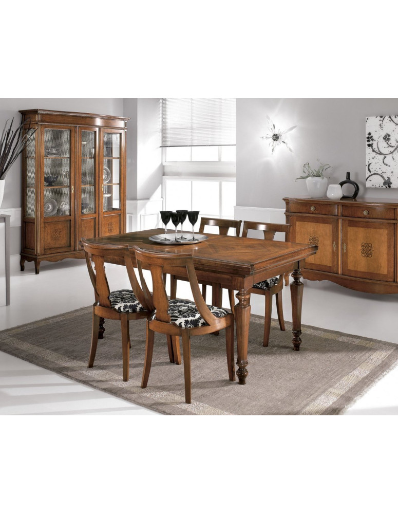 Tavolo rettangolare 160 allungabile massello di Noce