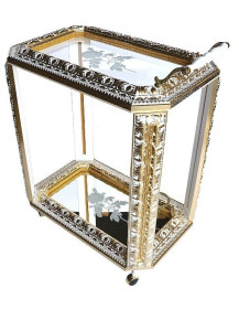 Carrello bar aperto bianco/oro