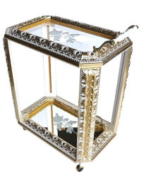 Carrello bar aperto bianco/oro