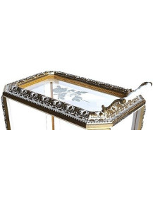 Carrello bar aperto bianco/oro