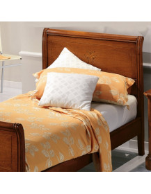 Letto singolo a barchetta in massello pioppo