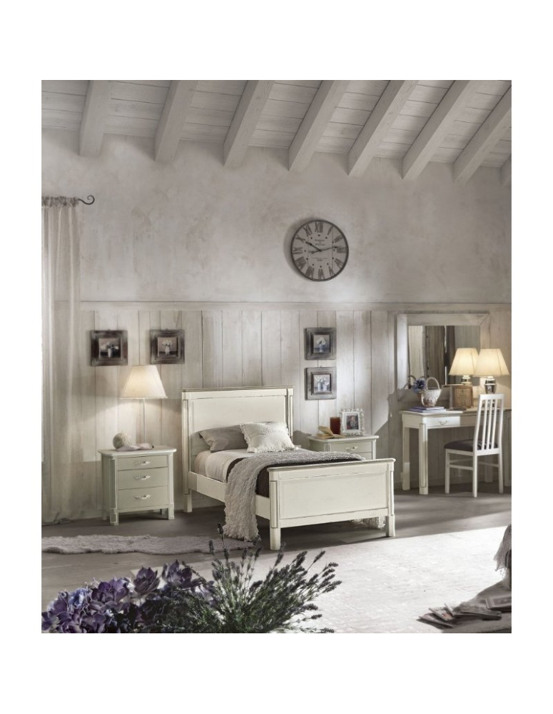 Letto bianco provenzale Shabby