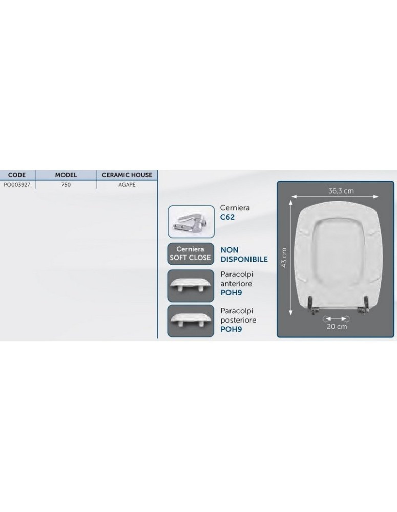AGAPE Copriwater compatibili