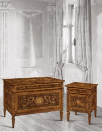 Trittico intarsio noce