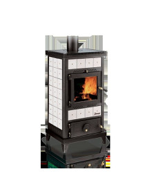 Stufa a legna in ceramica   kW 8 NIDO  cm. 520 x 420 x 980 h