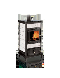 Stufa a legna in ceramica   kW 8 NIDO  cm. 520 x 420 x 980 h