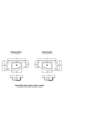 Monoblocco sospeso doppia profondità cm. 91 + specchio c/mensola e Led + pensili ( OPZIONALI )