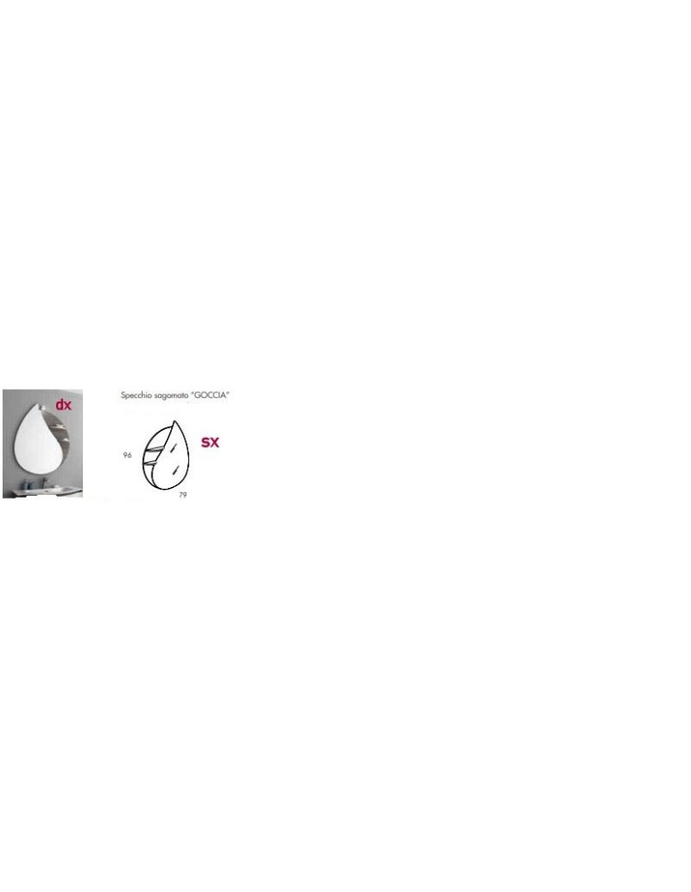 Monoblocco sospeso Tranchè cm. 85 + specchio Goccia