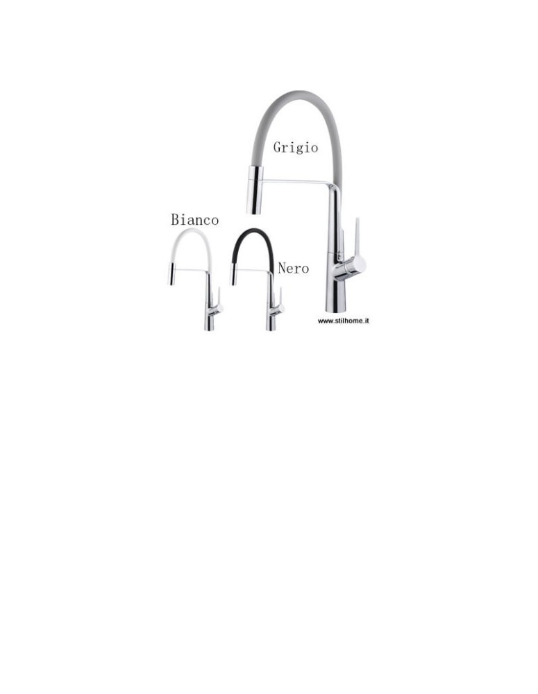 Miscelatore  LATERALE  CANNA in GOMMA SNODATA estraibile
