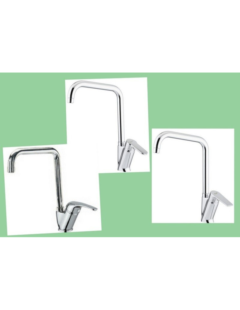 Miscelatore monocomando per lavello cucina inclinato canna squadra alta
