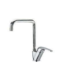 Miscelatore monocomando per lavello cucina inclinato canna squadra alta