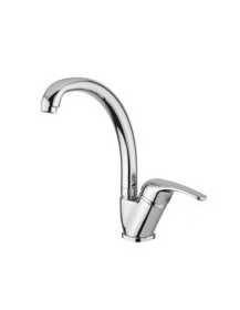 Miscelatore monocomando per lavello cucina inclinato canna squadra alta