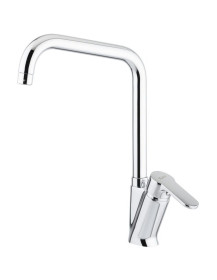 Miscelatore monocomando per lavello cucina inclinato canna squadra alta