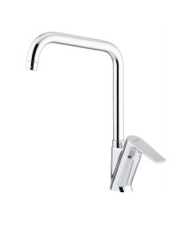 Miscelatore monocomando per lavello cucina inclinato canna squadra alta