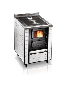 Cucina a legna in ceramica piastrellata Dolomite 60 x 60 cm.