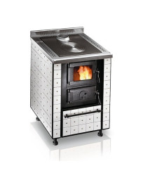 Cucina a legna in ceramica piastrellata Dolomite 60 x 60 cm.