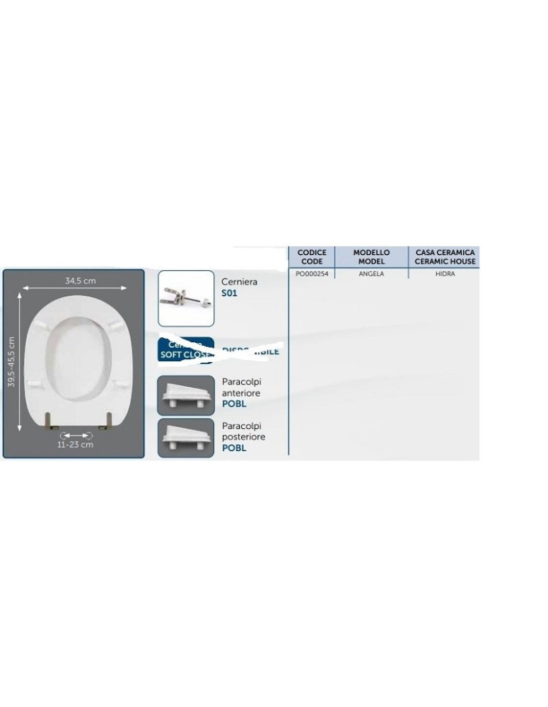 Disabile aperto h. 10 cm. forma TESI Ideal ST. ( compatibile )